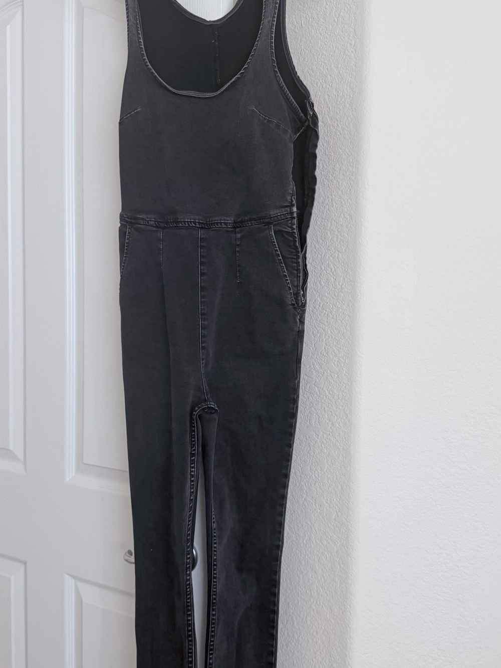Black Slim Fit Overalls Jeans